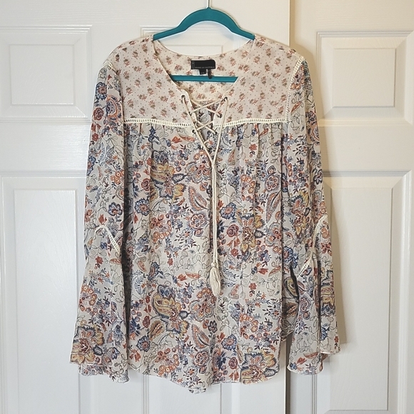 i jeans by Buffalo Tops - I Jeans by Buffalo Semi-Sheer Floral Blouse Sz XL